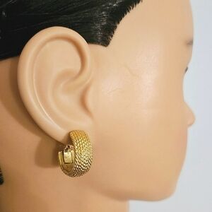 Vintage Monet Gold Hoop Earrings